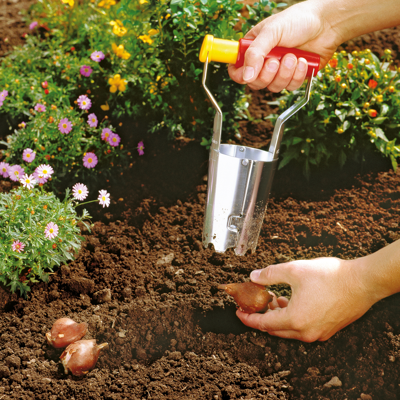 WOLF-Garten FH-N Automatikpflanzer Blumenzwiebelpflanzer mit Federautomatik