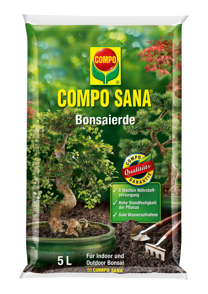 COMPO SANA Bonsaierde 5 l mit 8 Wochen Dünger Spezialerde für Bonsai