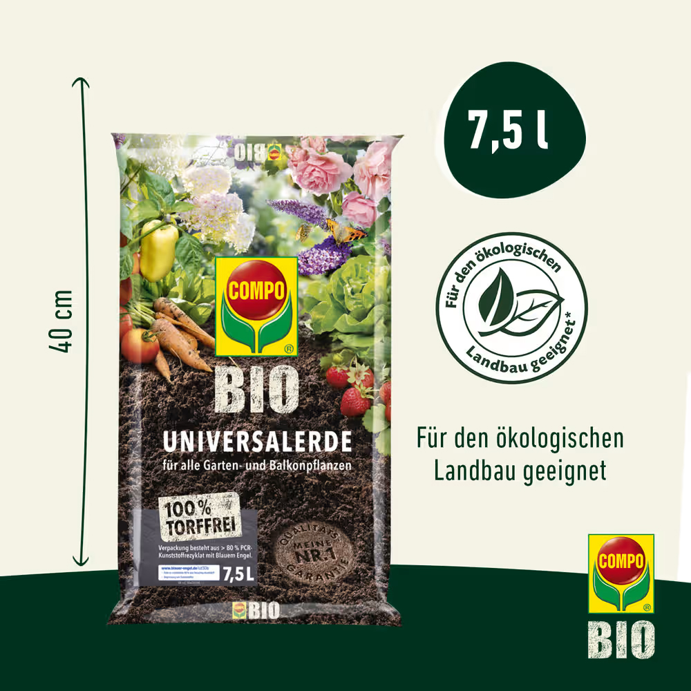 BIO Universal-Erde torffrei 3er-Pack à 7,5 Liter