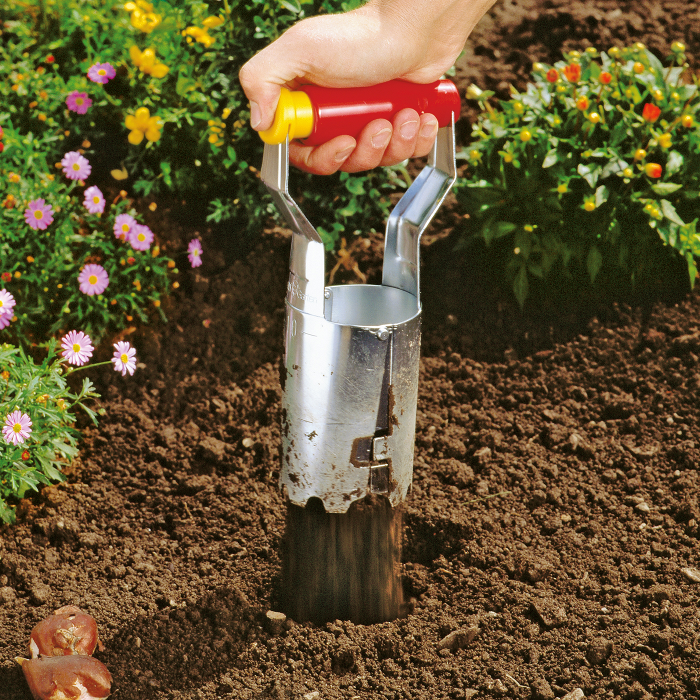 WOLF-Garten FH-N Automatikpflanzer Blumenzwiebelpflanzer mit Federautomatik