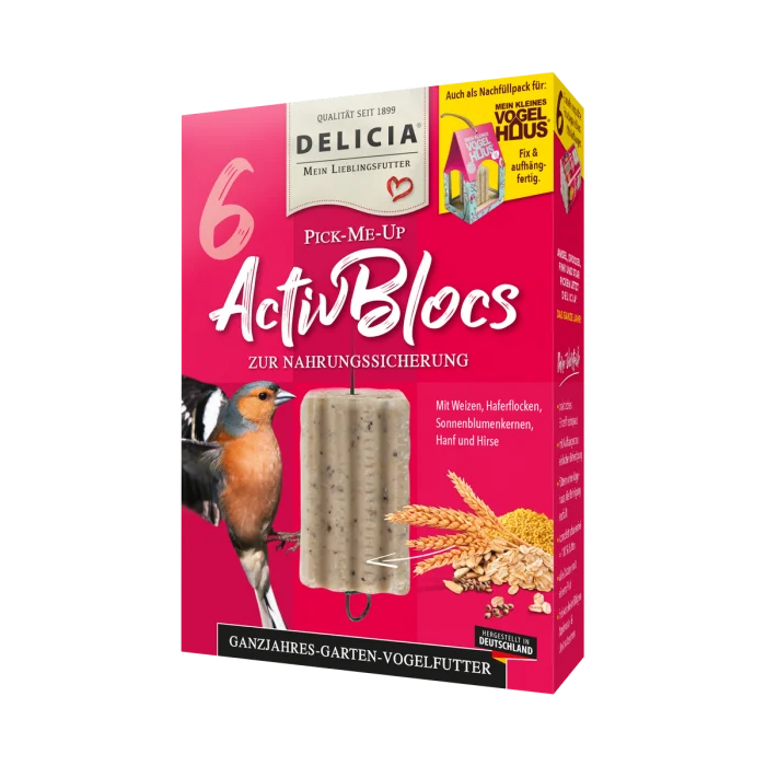 DELICIA Pick-me-up AktivBlocs 6erPack rot Gartenvogelfutter ausgewogen nahrhaft