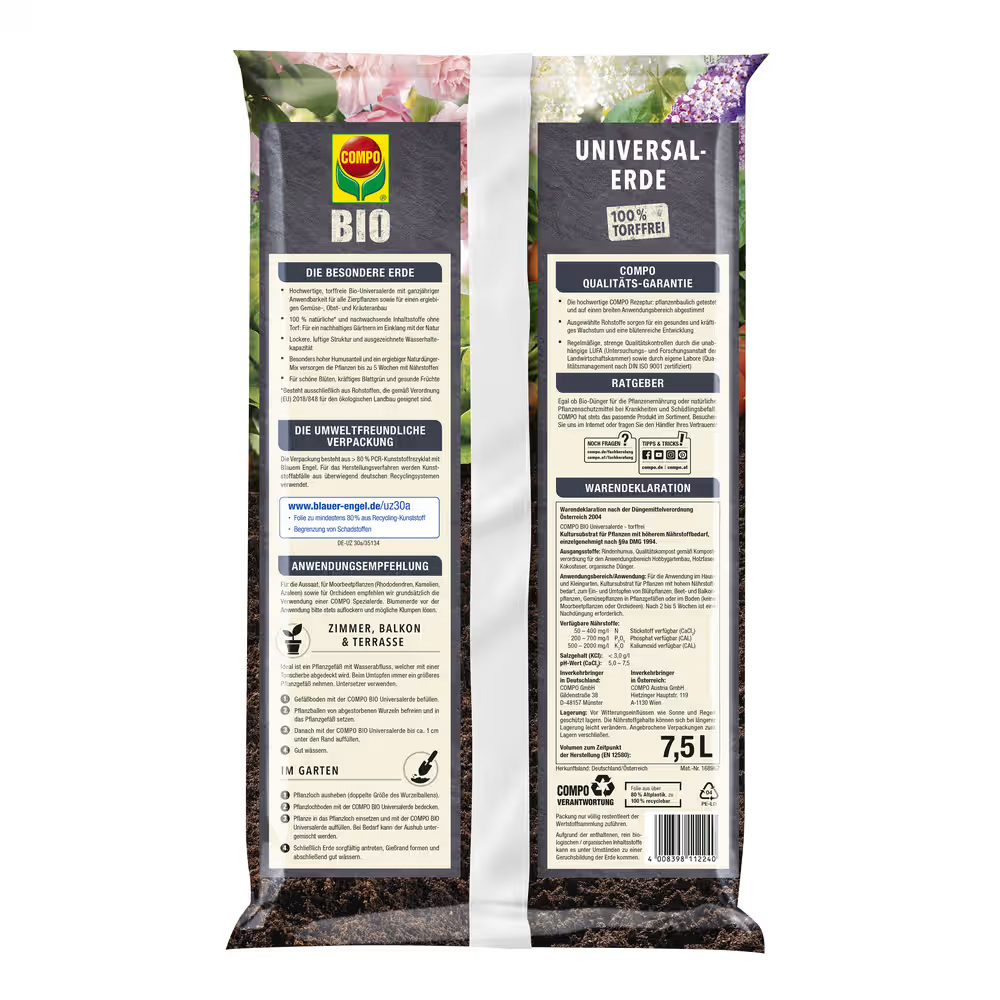 BIO Universal-Erde torffrei 3er-Pack à 7,5 Liter