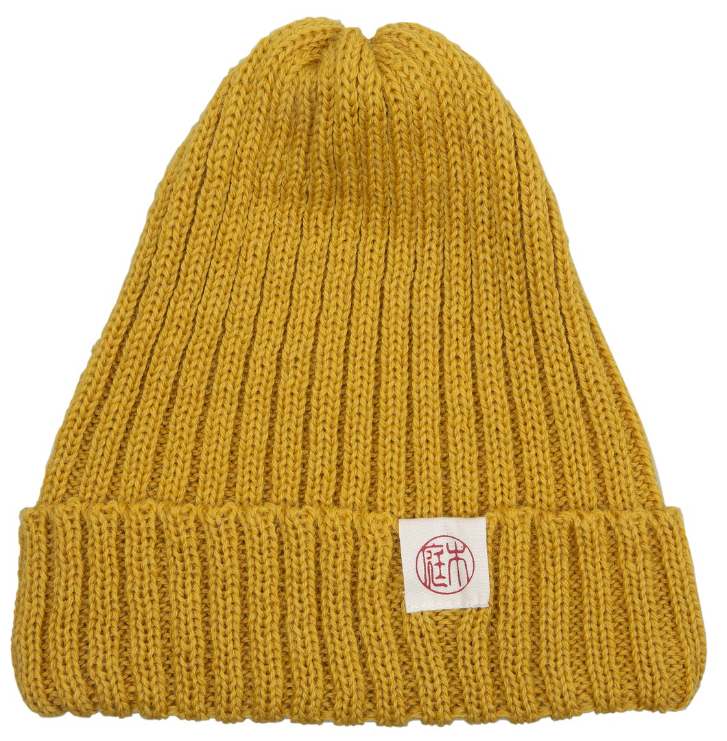 Niwaki Woolly Hat Wollmütze Karashi & Nezumi Grau 100 % reine Wolle - Einheitsgröße One Size