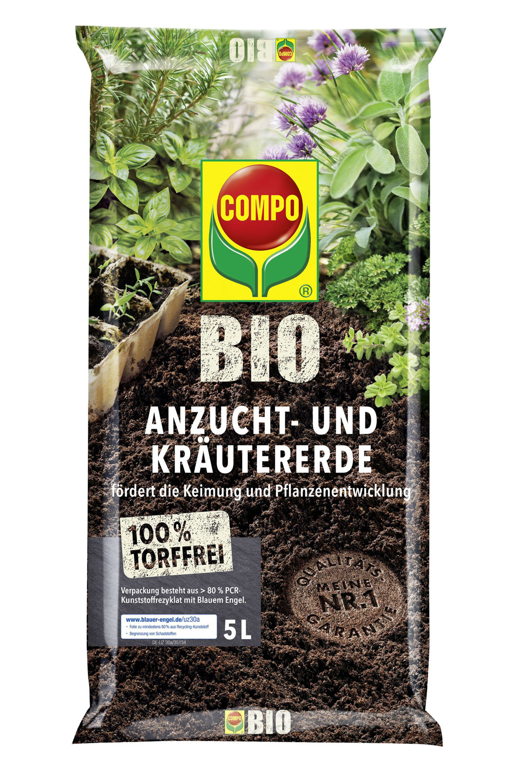 Compo BIO Anzucht- und Kräutererde 5l