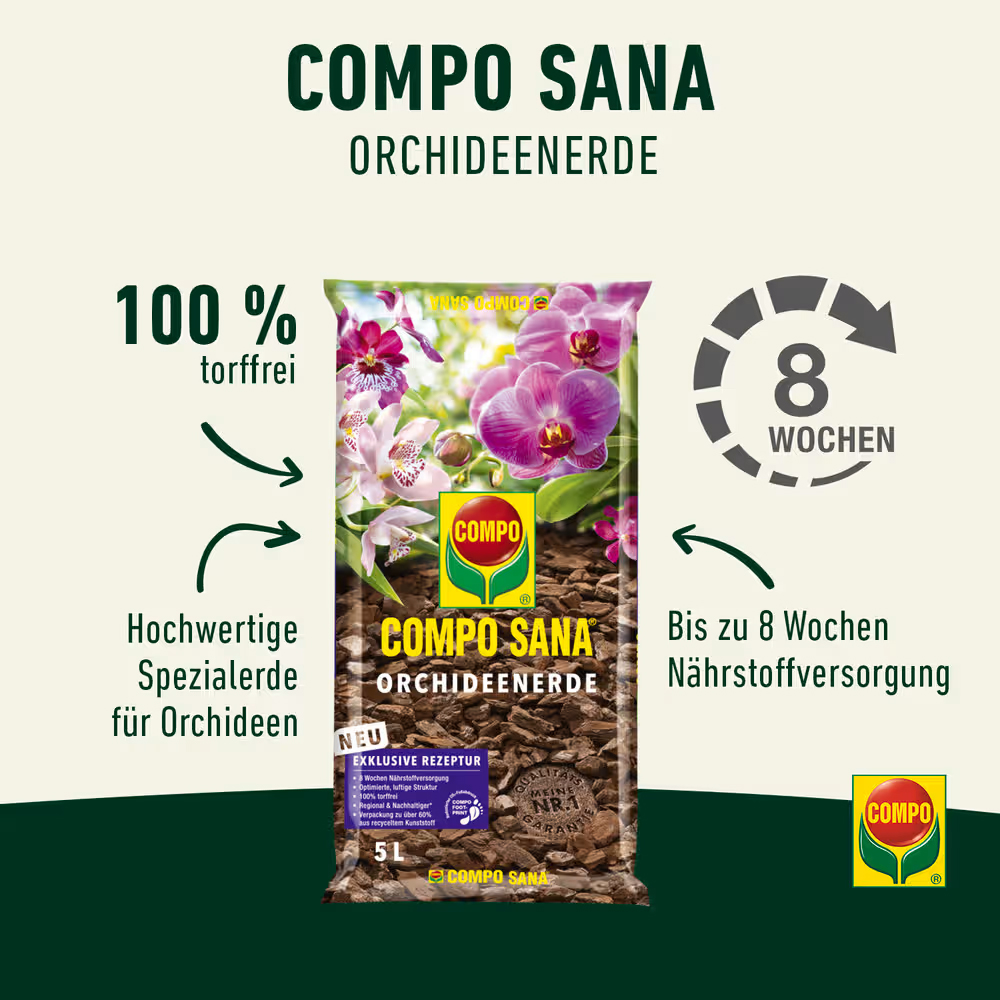 COMPO SANA Orchideenerde 5L Spezialerde für gesundes Wurzelwachstum