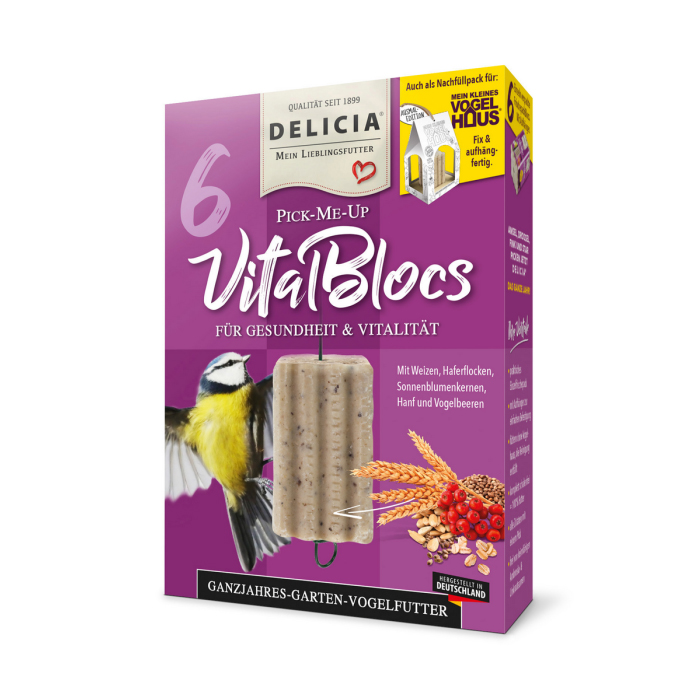 DELICIA Pick-me-up VitalBlocs 6erPack lila Gartenvogelfutter Vitalität und Gesundheit
