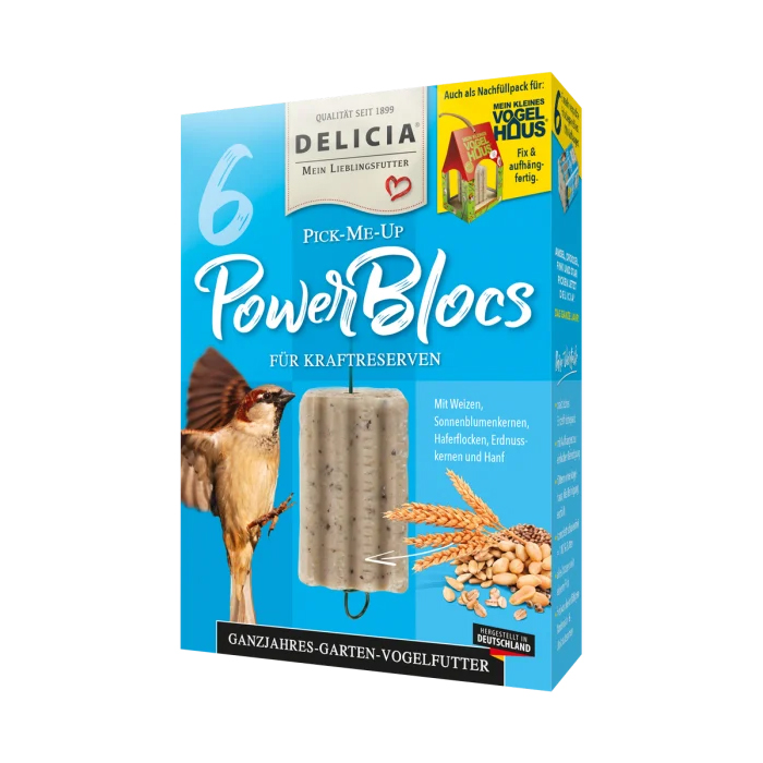 DELICIA Pick-me-up PowerBlocs 6erPack blau Gartenvogelfutter öl- und fettreich
