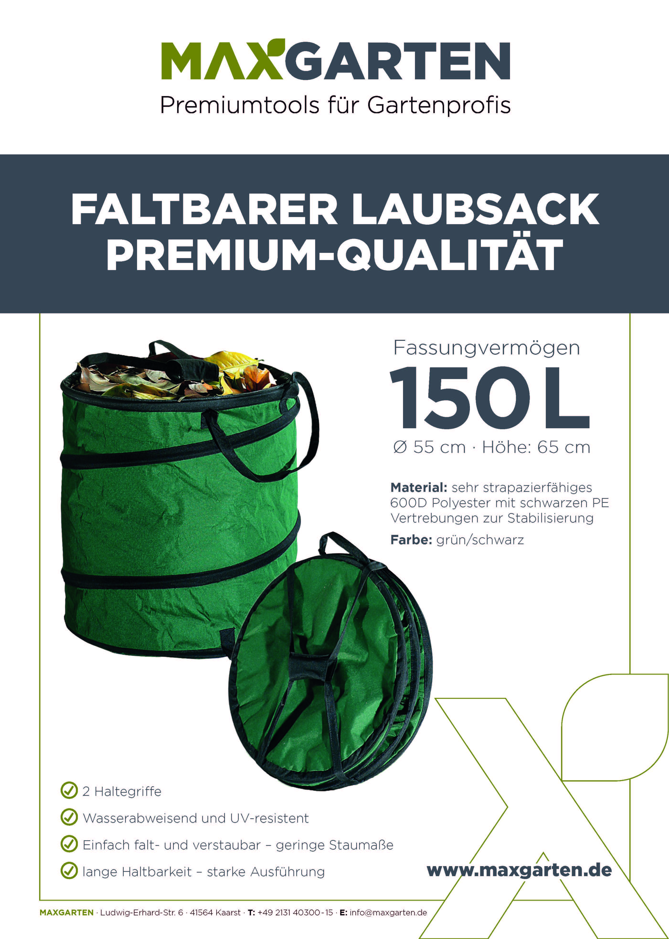 MaxGarten Laubsack Abfallsack 150 L