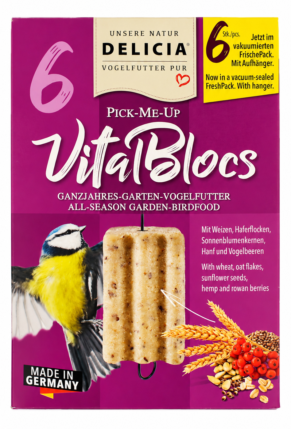 Delicia Pick-ME-UP 4-er Probierset 4 Sorten Wildvogelfutter à 6 Stück