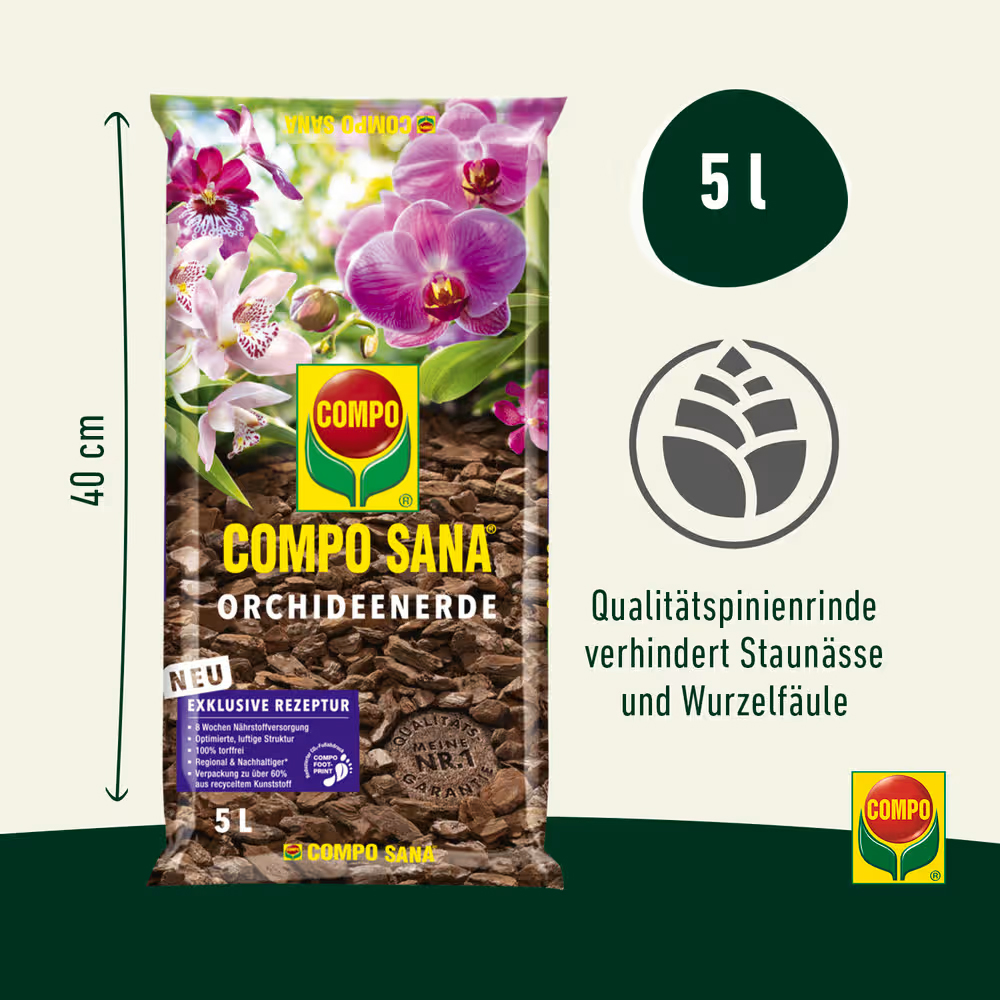 COMPO SANA Orchideenerde 5L Spezialerde für gesundes Wurzelwachstum
