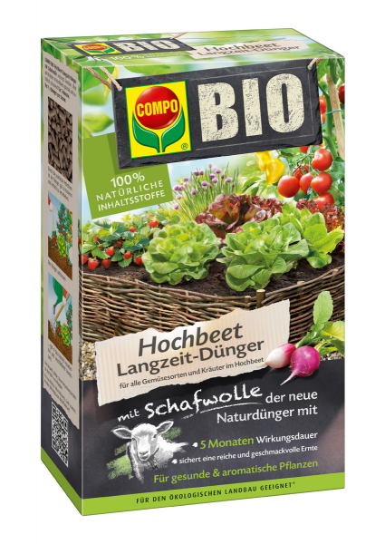 COMPO BIO Hochbeet Langzeit-Dünger mit Schafwolle 750 g