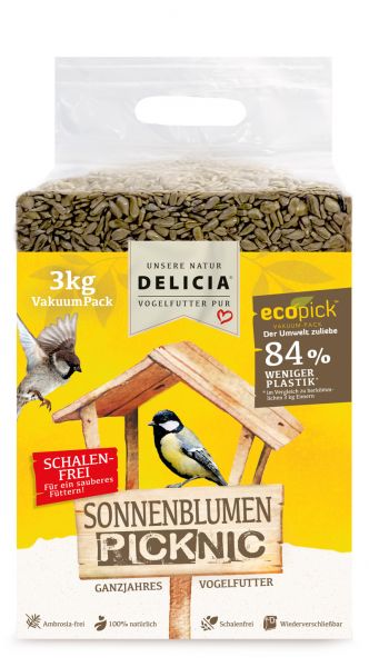 DELICIA Sonnenblumen Picknic Gartenvogelfutter 3 kg eco