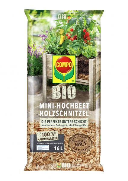 Compo Bio Mini-Hochbeeterde Holzschnitzel 16 L