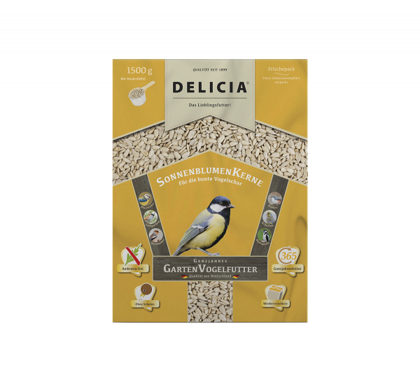 DELICIA Sonnenblumenkerne Gartenvogelfutter 1,5 kg