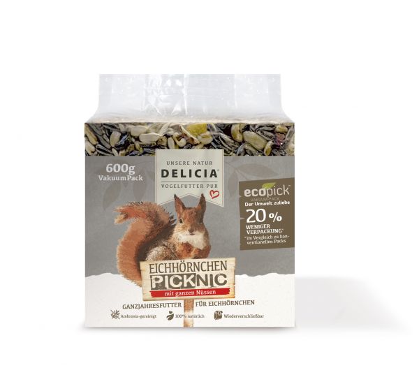 DELICIA Eichhörnchen Picknic Futter-Mix Frische-Pack 600 g