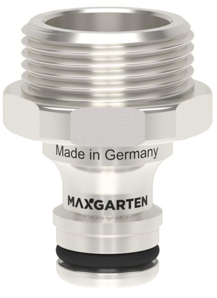 MaxGarten Stecker mit Außengewinde Messing vernickelt