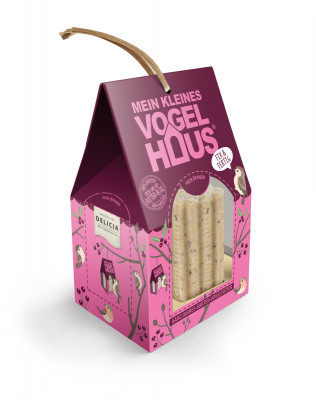 DELICIA Mein kleines Vogelhaus Vogelfutter mit Futter-Block